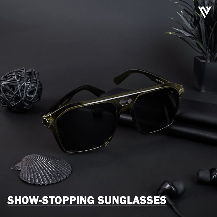 Voyage Exclusive Green Polarized Wayfarer Sunglasses for Men & Women - PMG4347