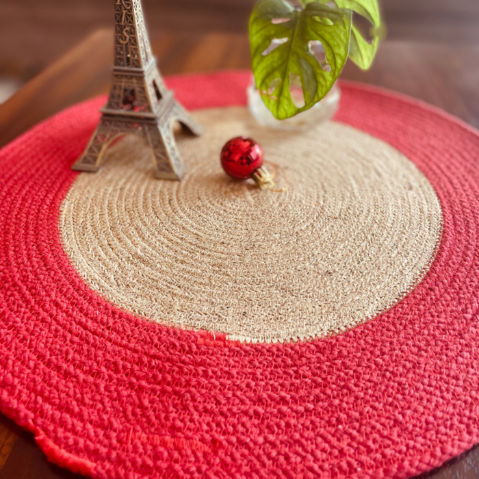 Candy Apple Table Mats( Set of 4 Mats & 4 Coasters)