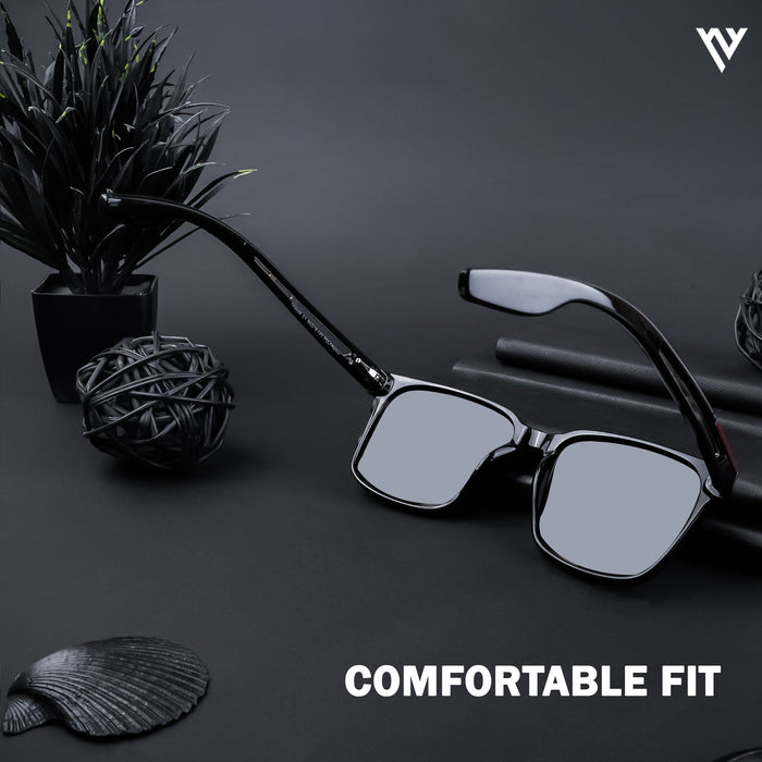 Voyage Exclusive Shine Black Polarized Wayfarer Sunglasses for Men & Women - PMG4487