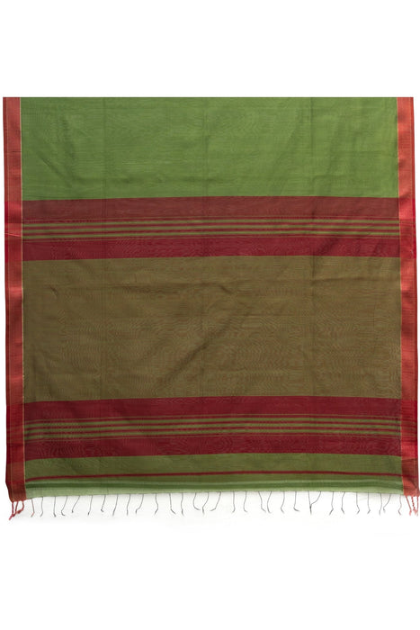 Maheshwari Silk Saree - Olive