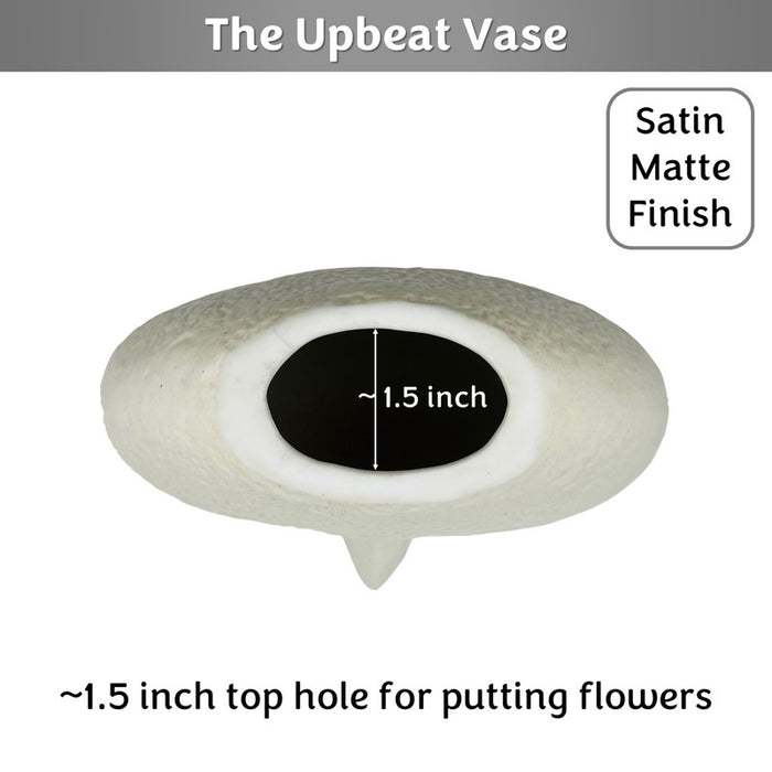 The Upbeat Face Vase 5.5 inches (Ivory, Satin Matte Finish)