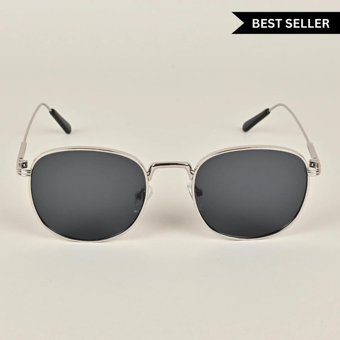 Voyage Round Black Silver Sunglasses - MG2977