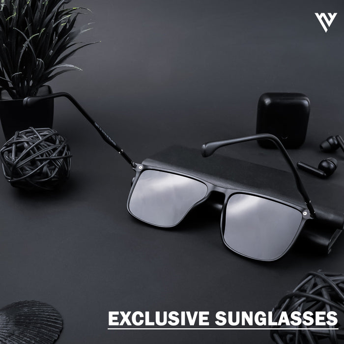 Voyage Exclusive Matt Black Polarized Wayfarer Sunglasses for Men & Women - PMG4300