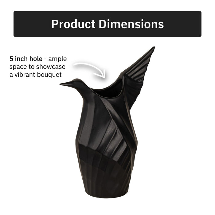 Origami Bird Vase | Ceramic Flower Vase | 9 inch