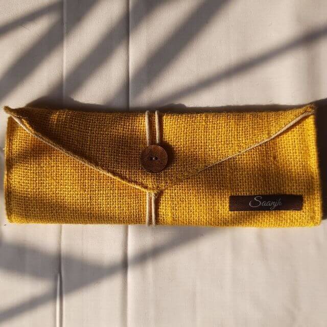 Jute 3-Fold Envelope Pouch