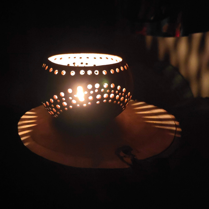 Coconut candle holder