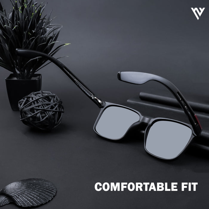 Voyage Exclusive Matt Black Polarized Wayfarer Sunglasses for Men & Women - PMG4489