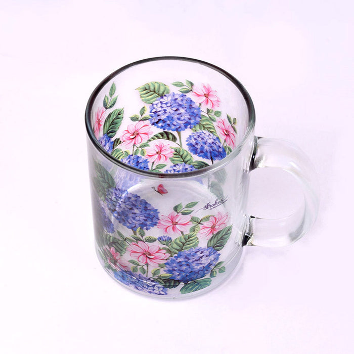 Hydrangea Glass Mug