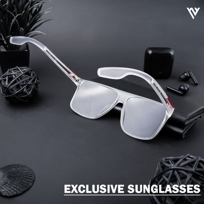 Voyage Exclusive Transparent Polarized Wayfarer Sunglasses for Men & Women - PMG4309