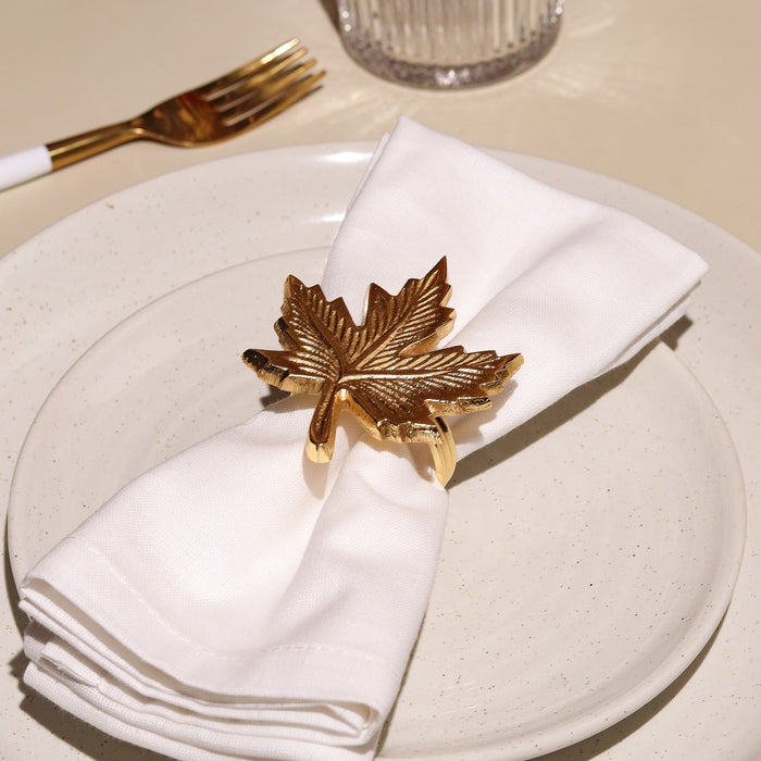 Elegant Napkin Rings for Dining Table, Maple Leaf