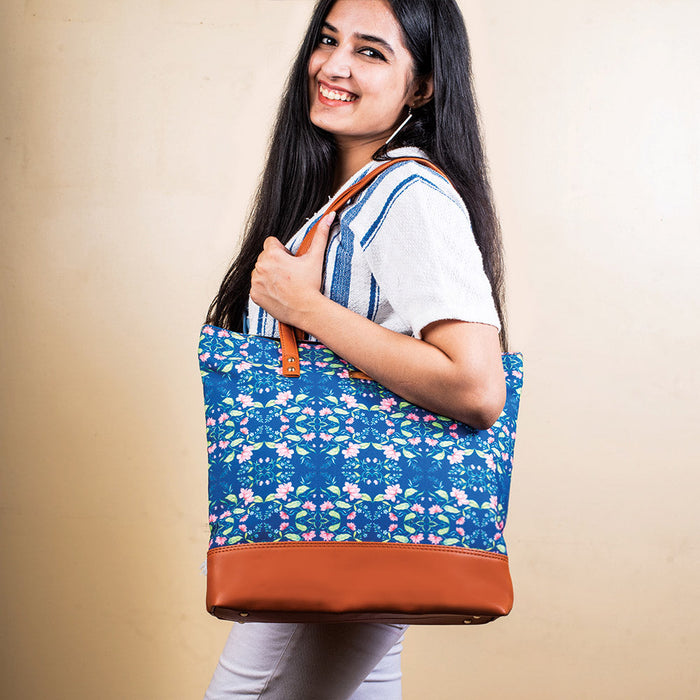 Summer Florescence Blue Tote Bag