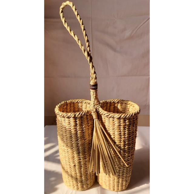 Kauna Straw Handwoven Boho Style Wine Bottle Holder