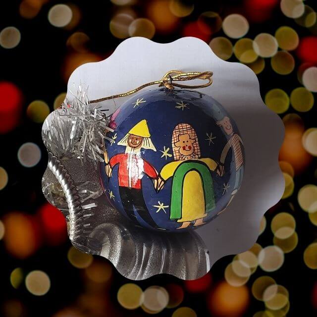 Paper-Mache Christmas Ornaments - Unity In Diversity - Pack of 2