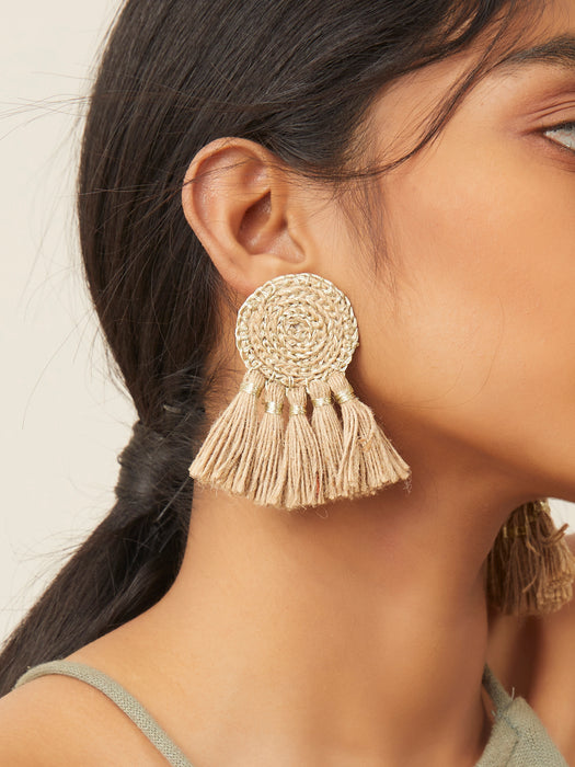 Jute Tassel Earring