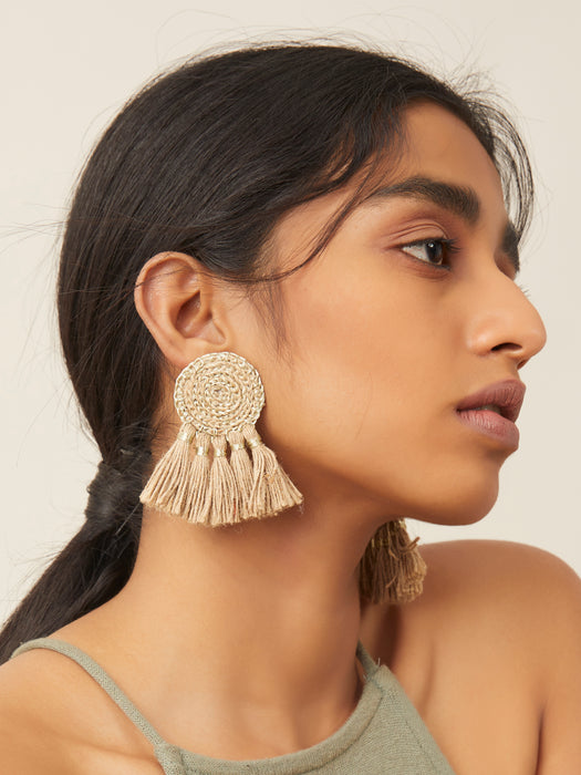 Jute Tassel Earring