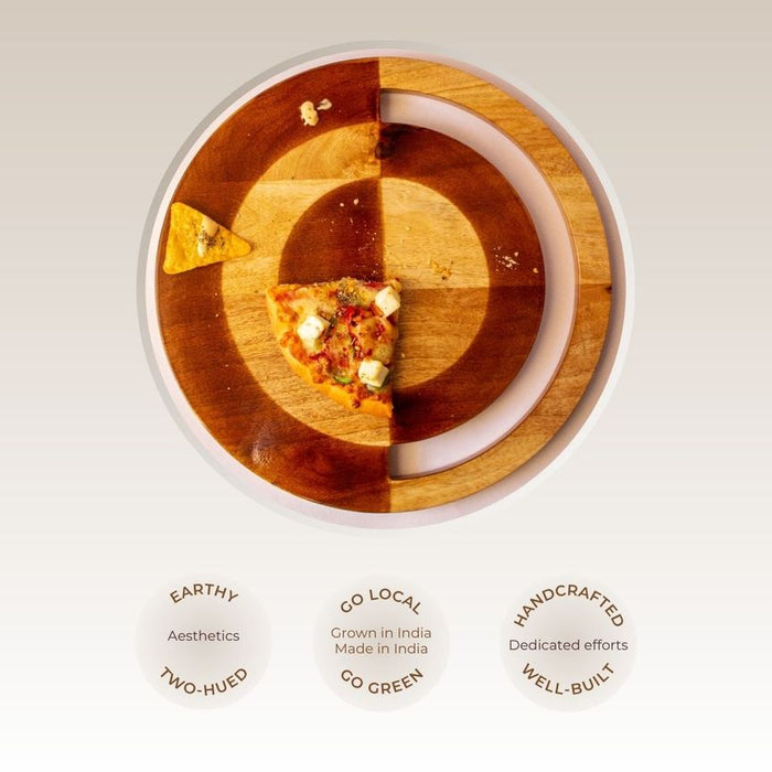 Wooden Two-Hued Mango Wood Cheese Platter