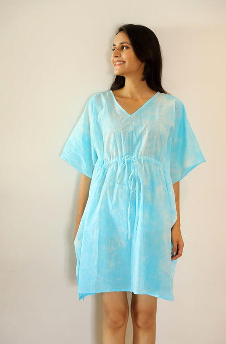 Reach for the Sky Tie Dye Short Dress Kaftan