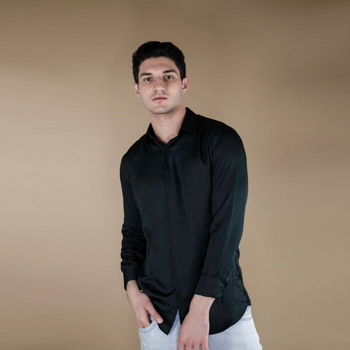 ORGANIC SOLID DARK GREEN SHIRT