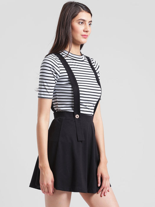 Black suspender skater skirt