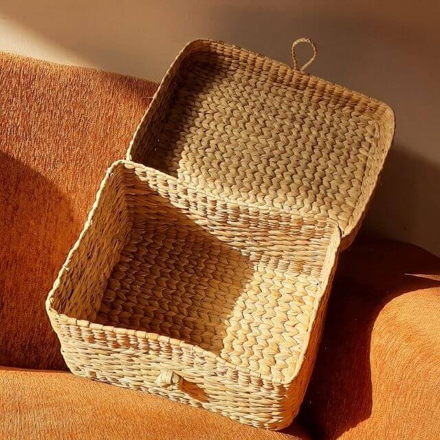 Kauna Straw Handwoven Vanity Case - Large | Memory Box