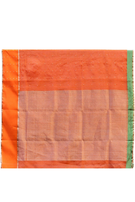 Chanderi Tissue Silk Saree - Orange