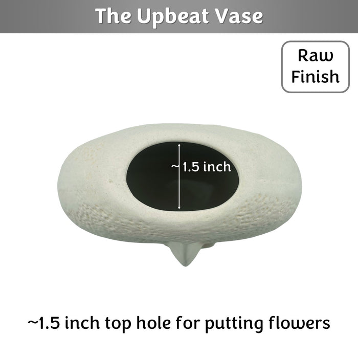 The Upbeat Face Vase 5.5 inches (Ivory, Raw Finish)