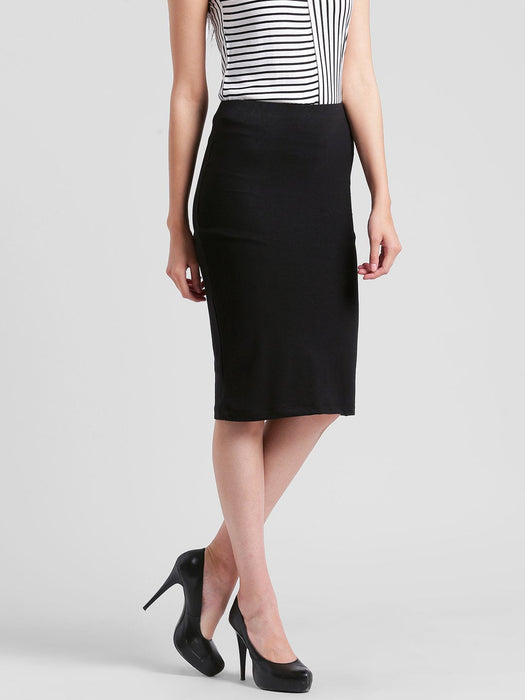 Solid Black Bodycon Skirt