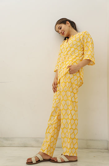 Piku Hand Block Cotton Kurta Jammies