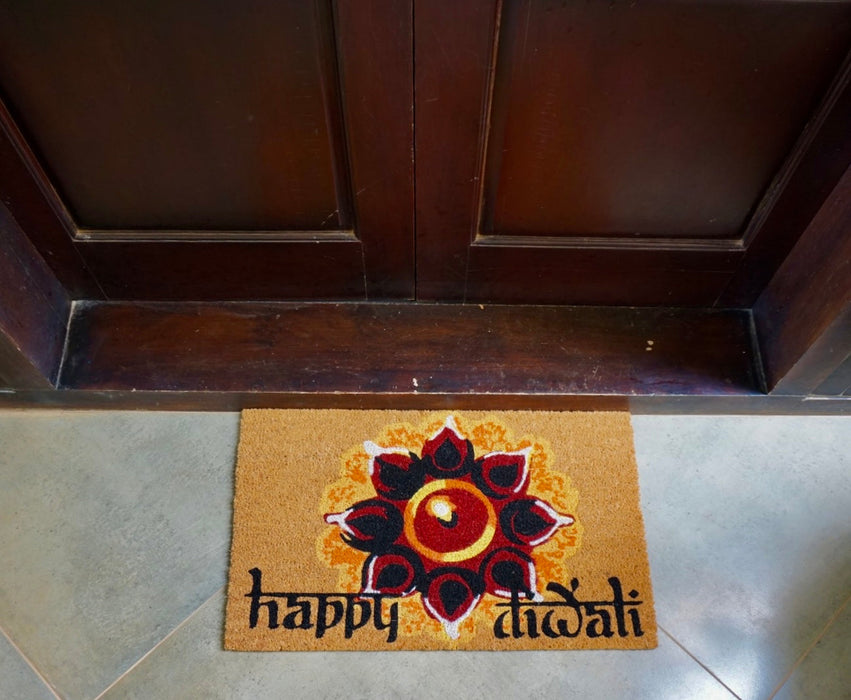 Happy Diwali Coir Mat