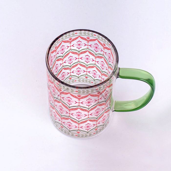 Floral Trellis Clear mugs - Set of 2 and 4