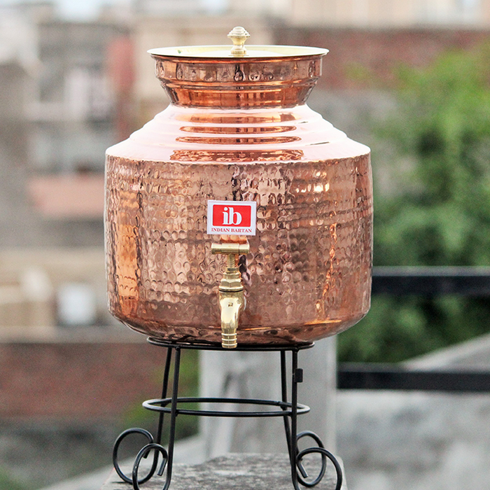 Copper Water Dispenser With Glass