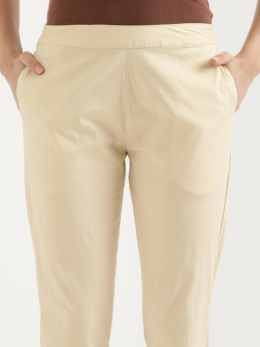 Beige Stretchable Pants For Women-CK-05-BEIGEPANT