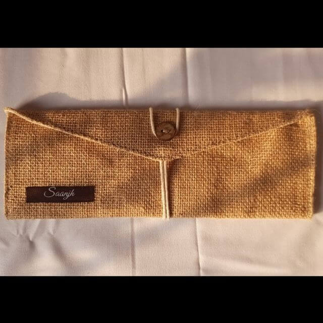 Jute 3-Fold Envelope Pouch