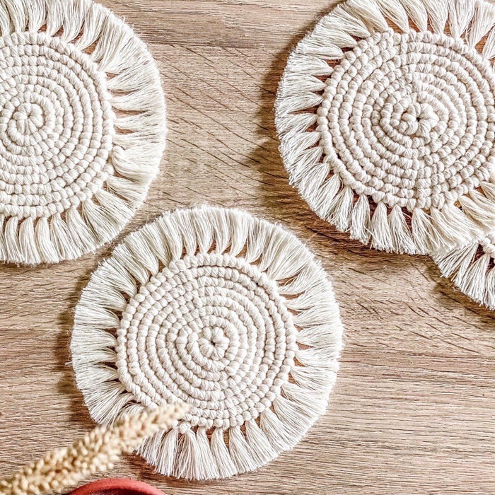 Balmy Macrame Tea Coasters (Set Of 4)