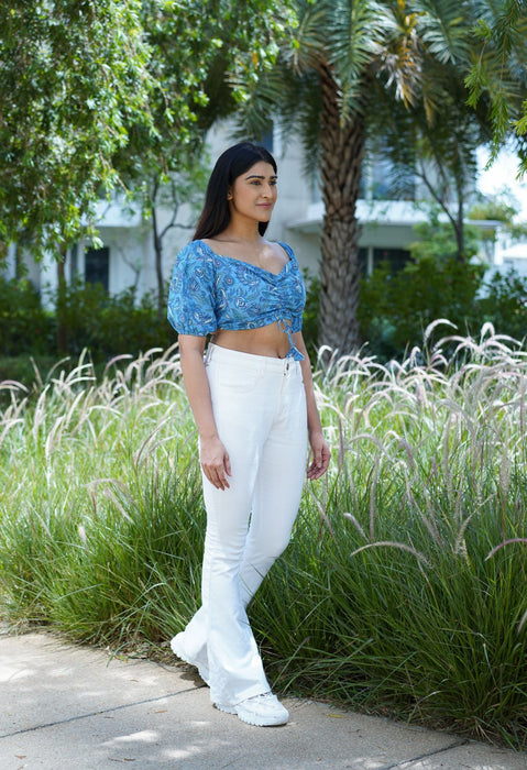 Nautical Blue Crop Top