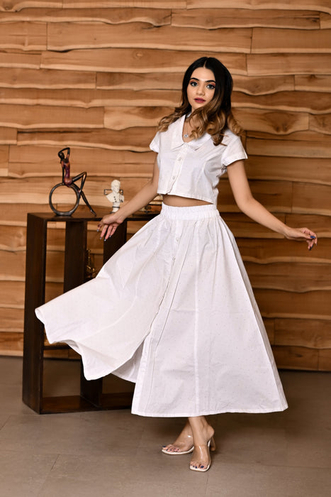 MILKY ICE SKIRT TOP CO-ORD SET