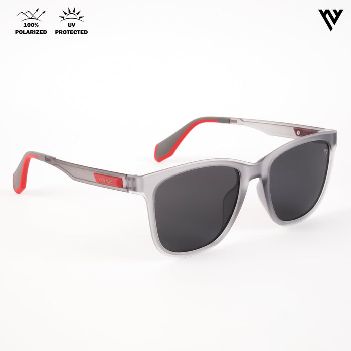 Voyage Active Grey Polarized Wayfarer Sunglasses for Men & Women - PMG4467