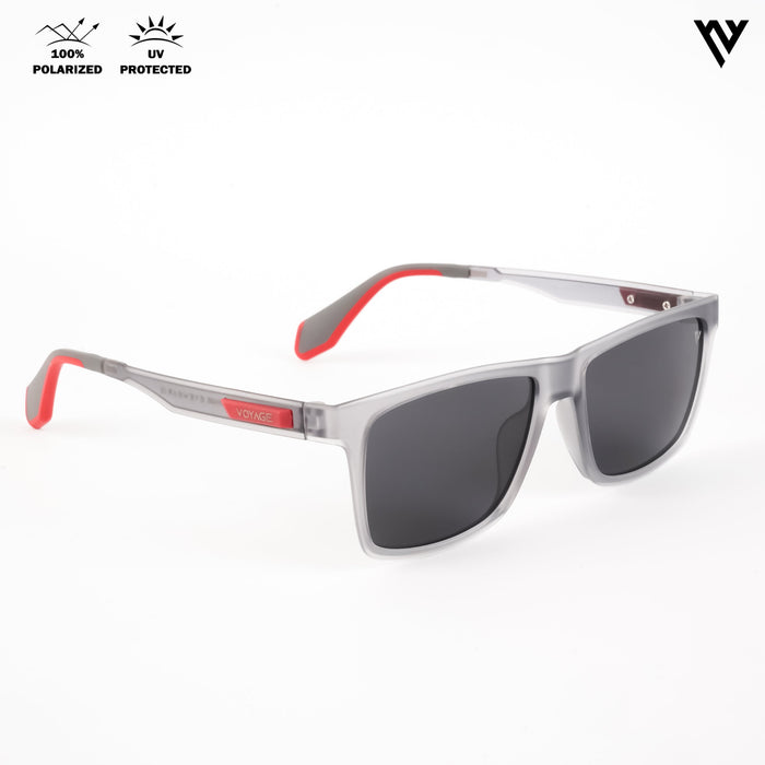 Voyage Active Grey Polarized Wayfarer Sunglasses for Men & Women - PMG4475