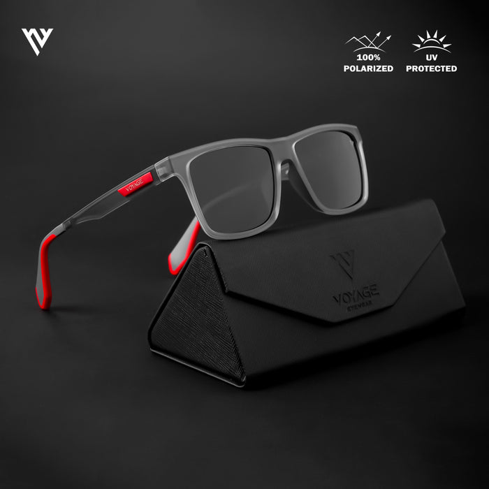 Voyage Active Grey Polarized Wayfarer Sunglasses for Men & Women - PMG4475