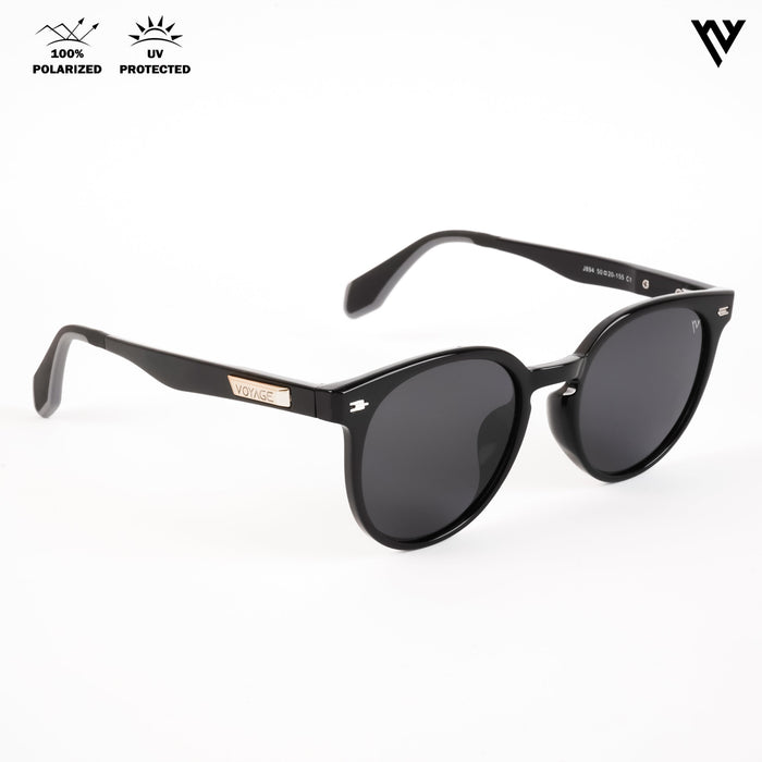 Voyage Active Shine Black Polarized Round Sunglasses for Men & Women - PMG4470