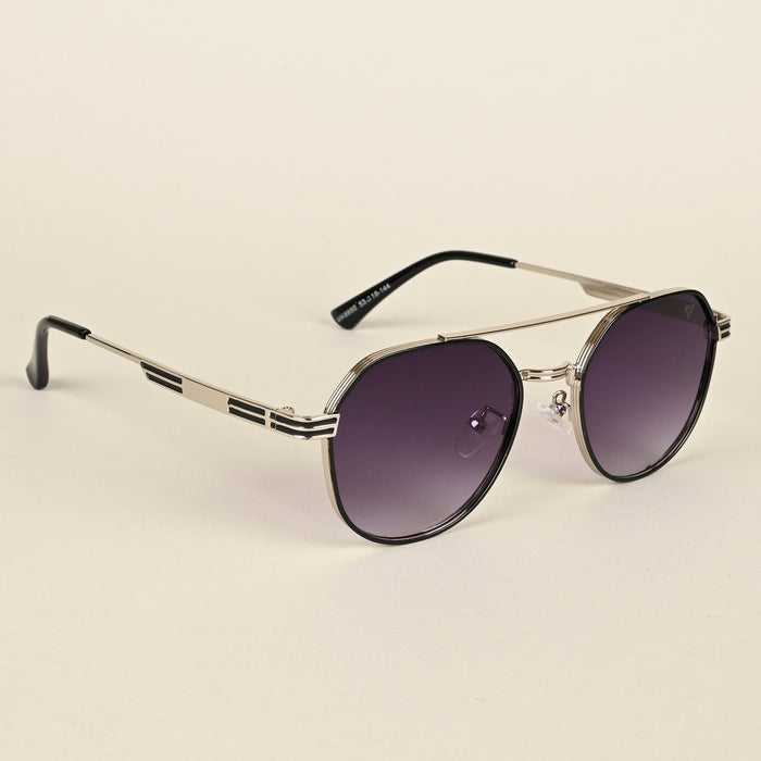 Voyage Purple & Clear Round Sunglasses for Men & Women - MG4333