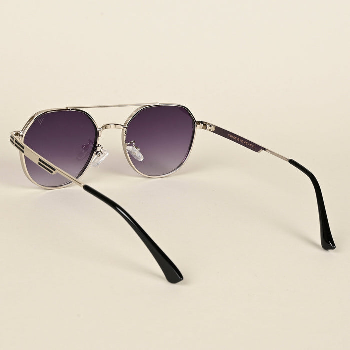 Voyage Purple & Clear Round Sunglasses for Men & Women - MG4333