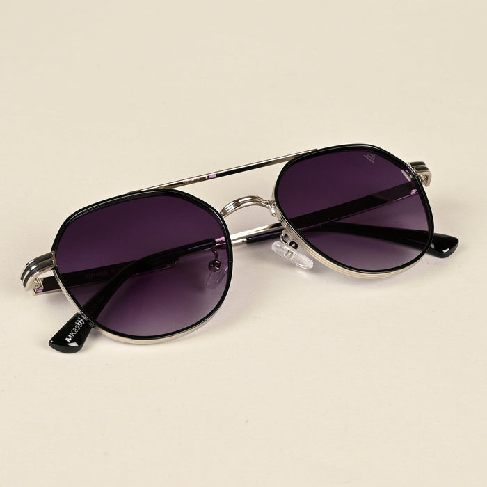 Voyage Purple & Clear Round Sunglasses for Men & Women - MG4333