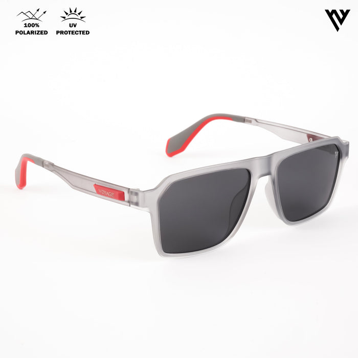 Voyage Active Grey Polarized Wayfarer Sunglasses for Men & Women - PMG4454