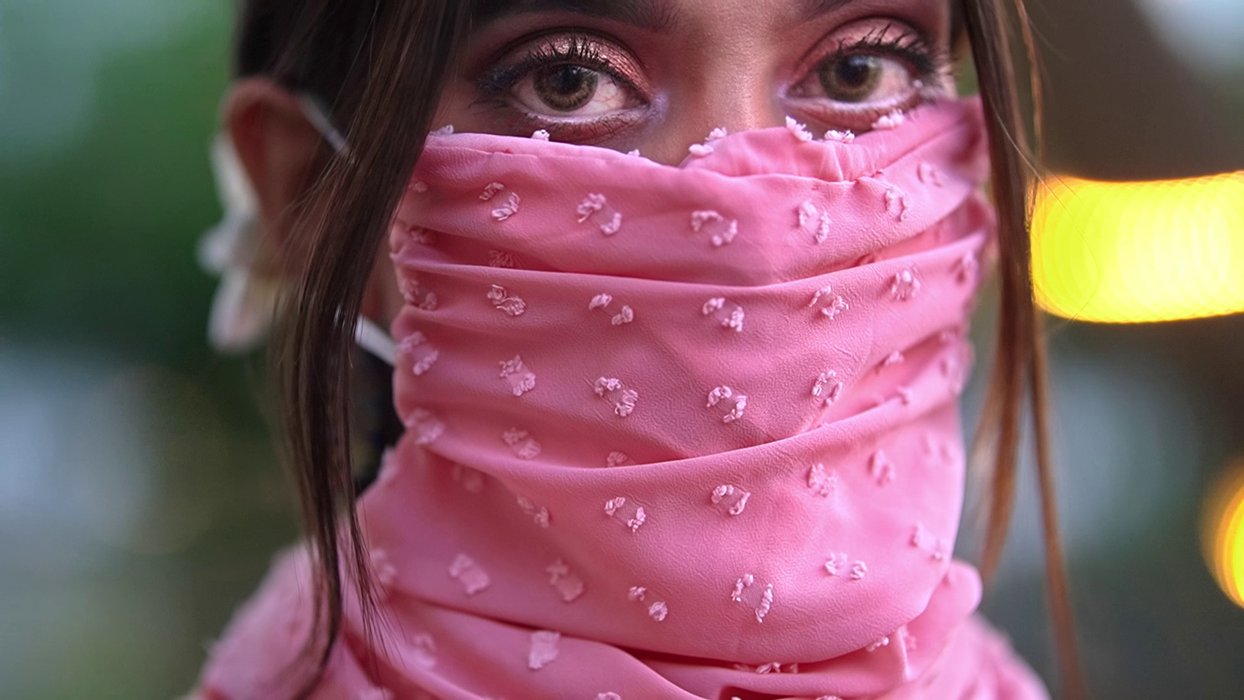 ROSE PINK TWINKLE SCARF CUM MASK