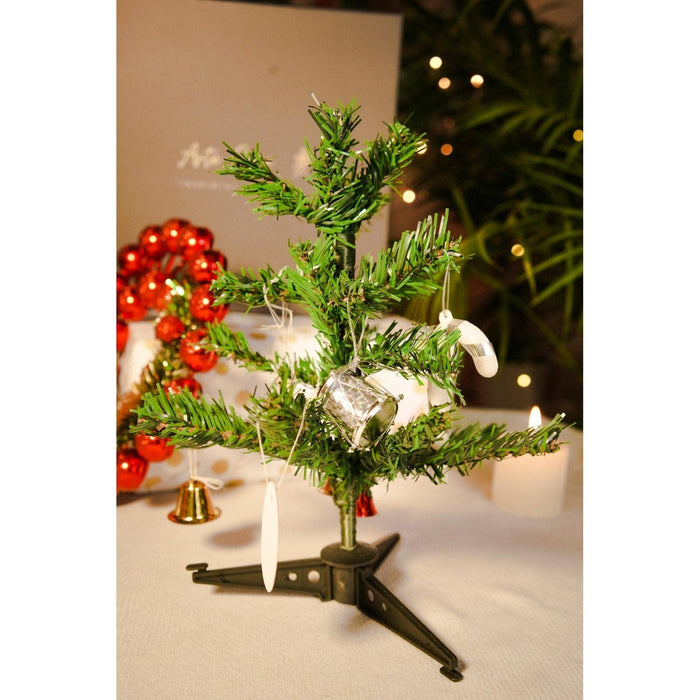 Mini Foldable Christmas tree with ornaments