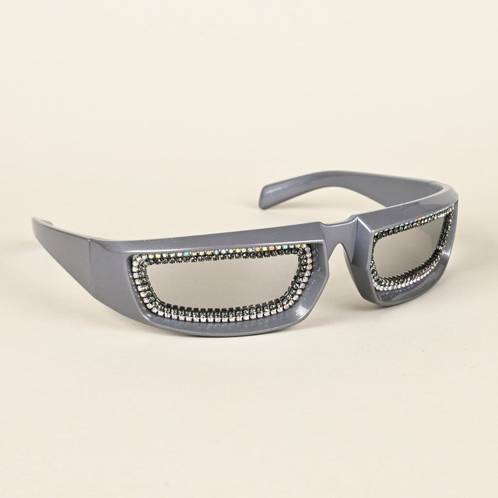 Voyage Silver Wrap-Around Sunglasses for Men & Women - MG4354