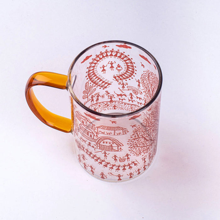 Ethnic Warli Art Clear mugs - Set of 2 and 4