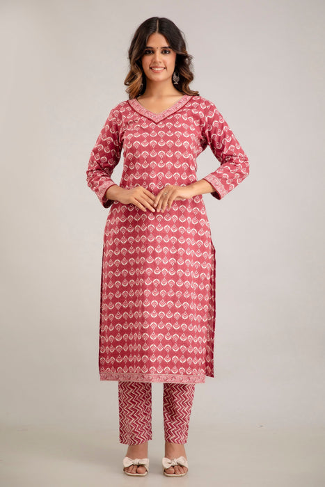 Traditional Zari Embroidery Work A-Line Kurta With Trouser & Dupatta - KR3013MAROON