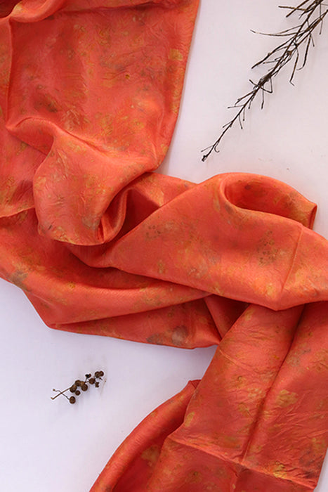 KUMUDH - eco printed habutai silk yardage